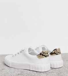 Белые кроссовки со шнуровкой Bershka-Белый
