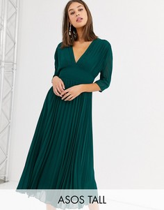 Платье миди ASOS DESIGN Tall-Зеленый