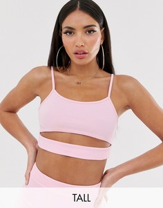 Розовый кроп-топ с вырезом Fashionkilla Tall