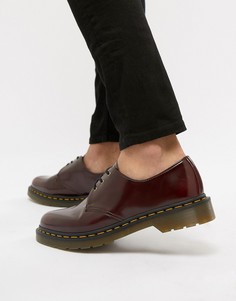 Красные туфли из веган-кожи с 3 парами люверсов Dr Martens 1461-Красный