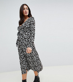 Платье макси на пуговицах с цветочным принтом ASOS DESIGN-Мульти