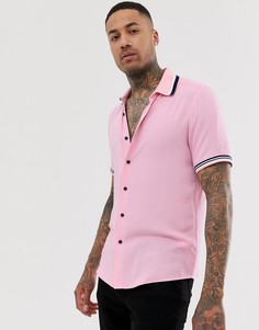 Розовая oversize-рубашка из вискозы ASOS DESIGN-Розовый