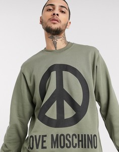 Свитер с символом мира Love Moschino-Зеленый