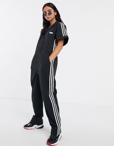 Черный комбинезон с тремя полосками adidas Originals x Fiorucci