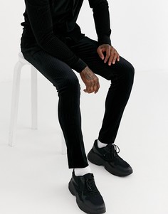 Черные супероблегающие бархатные брюки от комплекта ASOS DESIGN-Черный