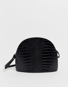 Черная полукруглая сумка через плечо с эффектом крокодиловой кожи Vagabond - Shannon-Черный