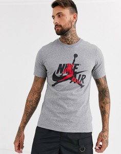 Серая футболка с логотипом на груди Nike Jordan Air Jumpman-Серый