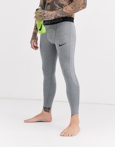 Серые леггинсы длиной 3/4 Nike Pro Training-Серый