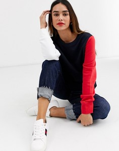 Свитшот колор блок Tommy Hilfiger Claire-Темно-синий