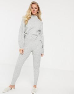 Джоггеры от комплекта с узором \в косичку\" ASOS DESIGN-Серый