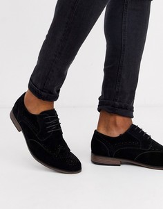 Черные дерби из искусственной замши River Island-Черный