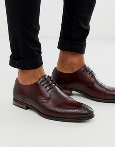 Бордовые кожаные туфли на шнуровке Depp London-Красный