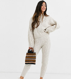 Джоггеры с узором \косичка\" из комплекта ASOS DESIGN Petite-Бежевый