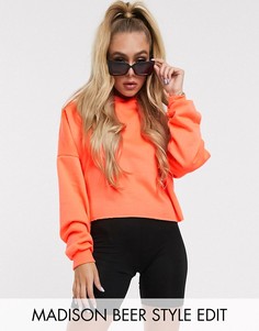 Короткий оранжевый oversize-худи ASOS DESIGN
