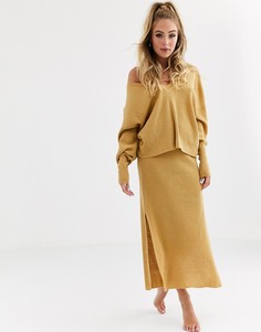 Трикотажная юбка для дома ASOS DESIGN-Светло-коричневый