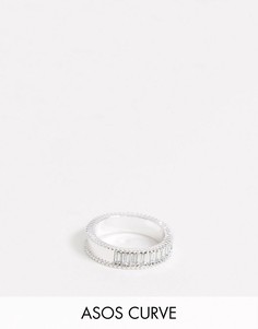 Серебристое кольцо с оригинальными кристаллами ASOS DESIGN Curve-Серебряный