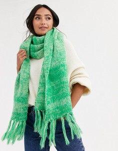 Пушистый шарф с кисточками ASOS DESIGN-Зеленый