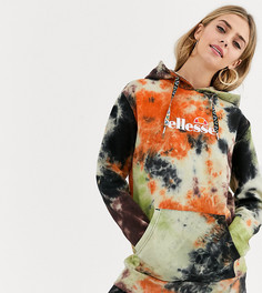Худи свободного кроя с логотипом и принтом тай-дай Ellesse-Оранжевый