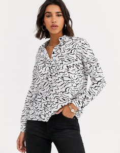 Рубашка с длинными рукавами и принтом ASOS DESIGN-Мульти
