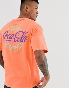 Оранжевая футболка с принтом \Coca-Cola\" Bershka-Оранжевый