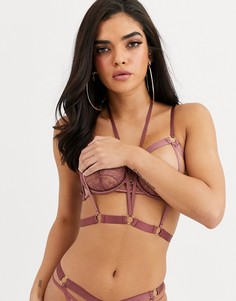Розовый кружевной бюстгальтер с ремешками Hunkemoller
