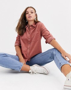 Розовая вельветовая рубашка New Look-Светло-коричневый