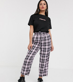 Брюки в клетку без застежек ASOS DESIGN Petite-Мульти