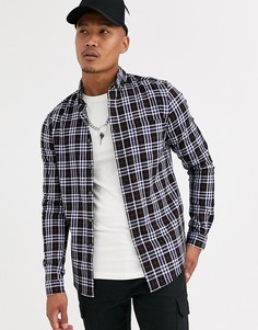 Черная рубашка зауженного кроя ASOS DESIGN-Черный