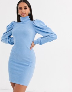 Вельветовое платье ASOS DESIGN-Синий