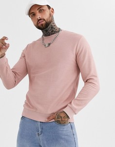 Розовый свитшот с махровой изнанкой ASOS DESIGN