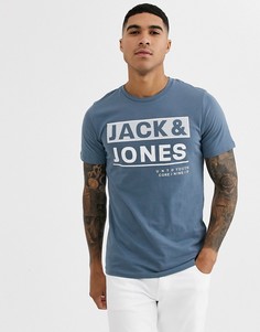 Футболка с принтом на груди Jack & Jones Core-Синий
