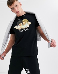 Черная футболка с принтом ангелов в винтажном стиле Fiorucci-Черный
