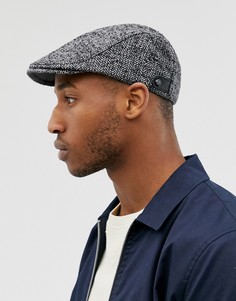 Серая фактурная плоская кепка на основе шерсти с узором \в елочку\" Ted Baker Neville-Серый