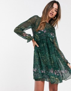 Платье бэбидолл с длинными рукавами и принтом Ted Baker Sorella-Зеленый