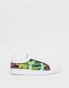 Кожаные кроссовки с принтом Fred Perry - B721 Liberty-Белый