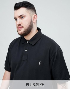 Поло черного цвета из ткани пике с логотипом Polo Ralph Lauren Big & Tall-Черный