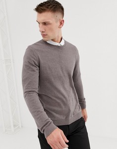 Коричневый хлопковый джемпер ASOS DESIGN
