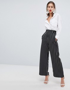 Широкие брюки в полоску River Island-Черный