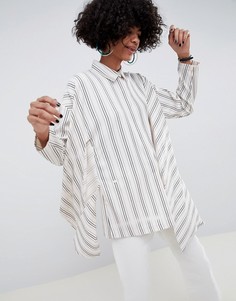 Oversize-рубашка в полоску ASOS WHITE-Мульти