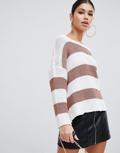 Джемпер с вырезом по косой и заниженной линией плеч Missguided-Мульти