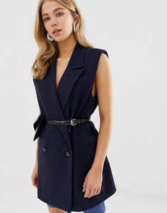 Пиджак без рукавов ASOS DESIGN-Темно-синий