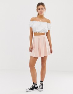 Мини-юбка со складками ASOS DESIGN-Розовый