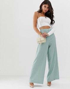 Широкие брюки мятного цвета ASOS DESIGN-Зеленый