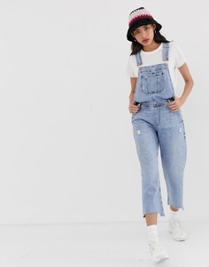 Выбеленный джинсовый комбинезон River Island-Синий