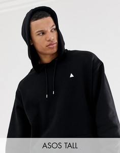 Oversize-худи черного цвета с треугольником ASOS DESIGN Tall-Черный