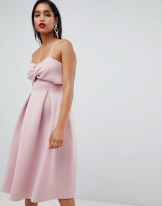 Платье миди для выпускного с кроп-топом ASOS DESIGN-Розовый