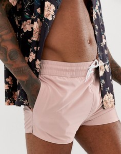 Розовые короткие шорты для плавания ASOS DESIGN-Розовый