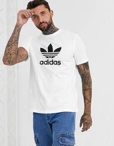 Белая футболка с логотипом металлик adidas Originals-Белый