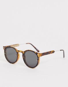 Круглые солнцезащитные очки в черепаховой оправе Spitfire post punk-Коричневый