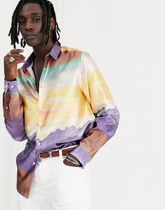 Удлиненная рубашка с принтом ASOS DESIGN-Желтый